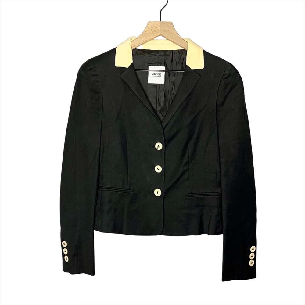 Moschino Cheap and Chic Button Blazer Jacket in Black 8